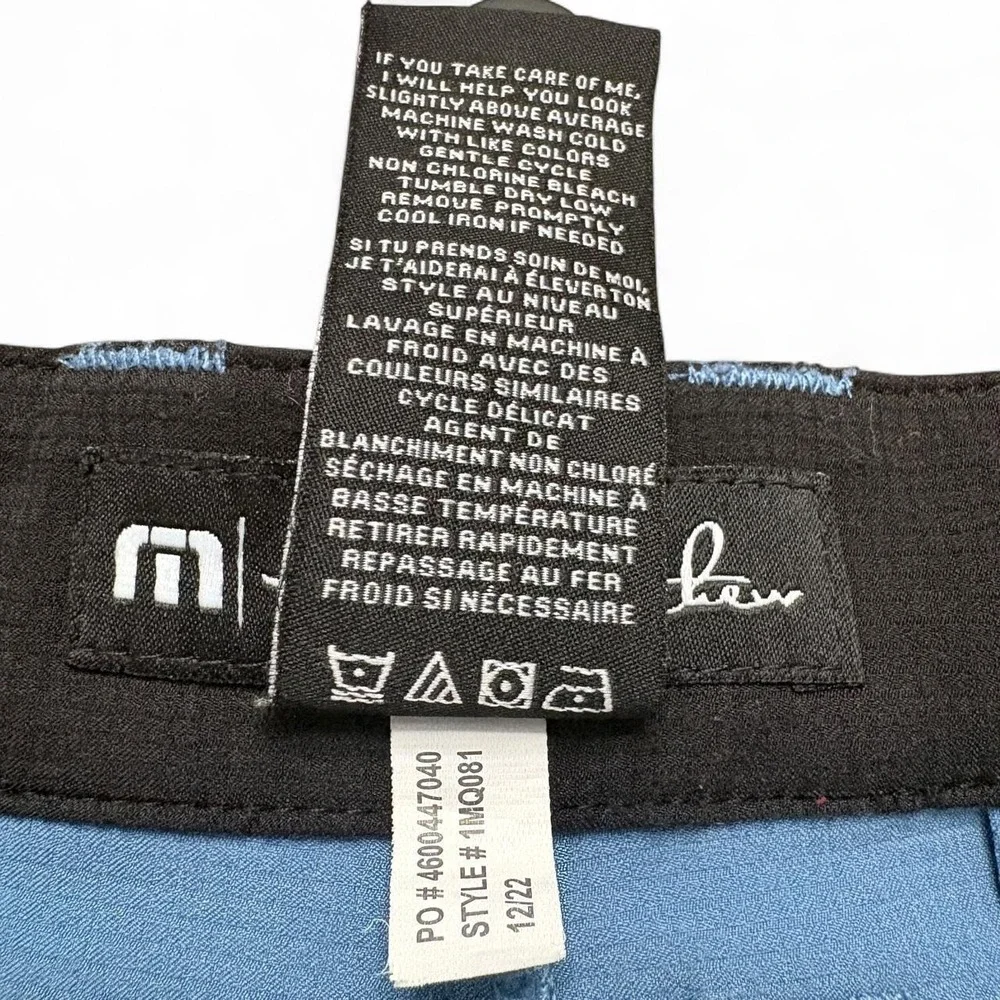 TravisMathew Shorts Mens 36 Blue Starnes Performance Golf Gym Golfcore Athletic